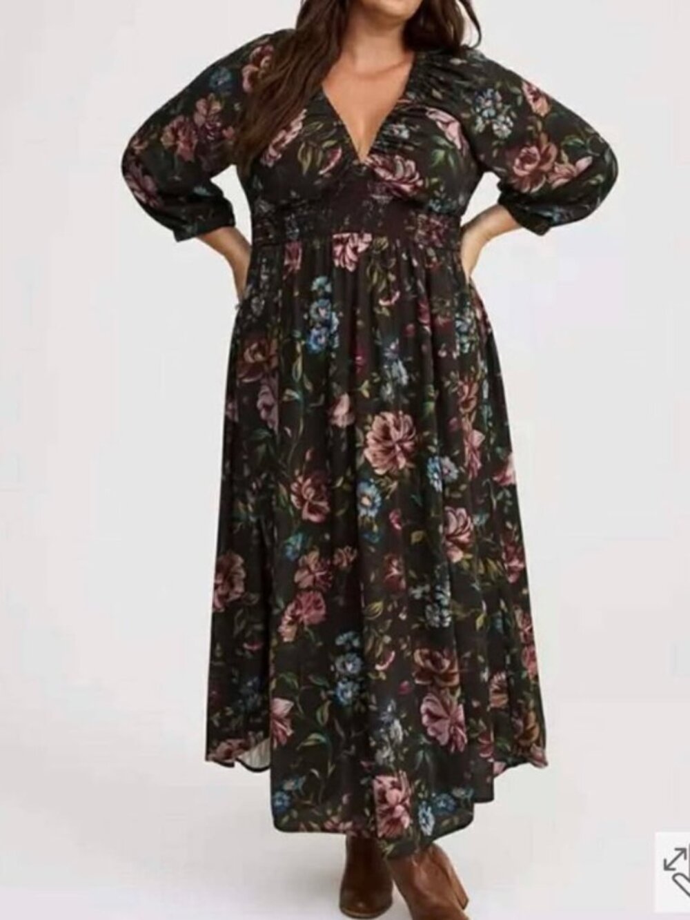 Torrid Maxi V-Neck Raglan-Sleeve Dress